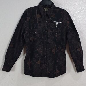 COWGIRL HARDWARE,Black and Brown Western Shirt, Size XL